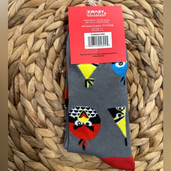 ✨NWT✨ANGRY BIRDS 🐤🐦🐦‍🔥CREW SOCKS 🧦🧦 ADULT Shoe Size 6-13 - Picture 5 of 7